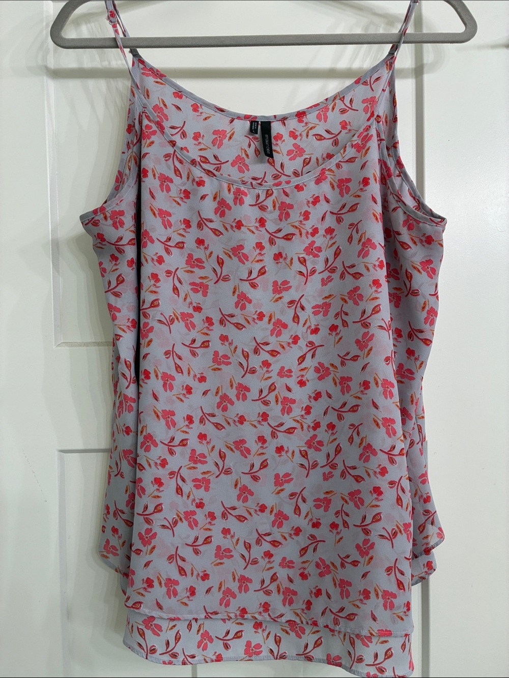 Maurices Light Gray Camisole with Pink Floral Print